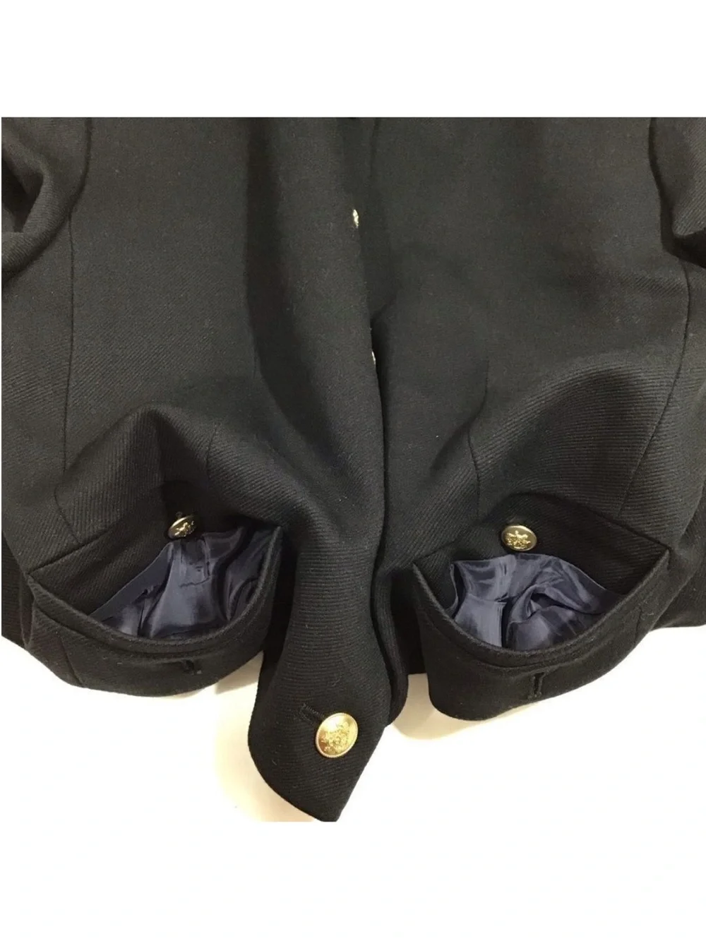 J. Crew Black Cropped Lady With Gold Button Detail Jacket New Size 12